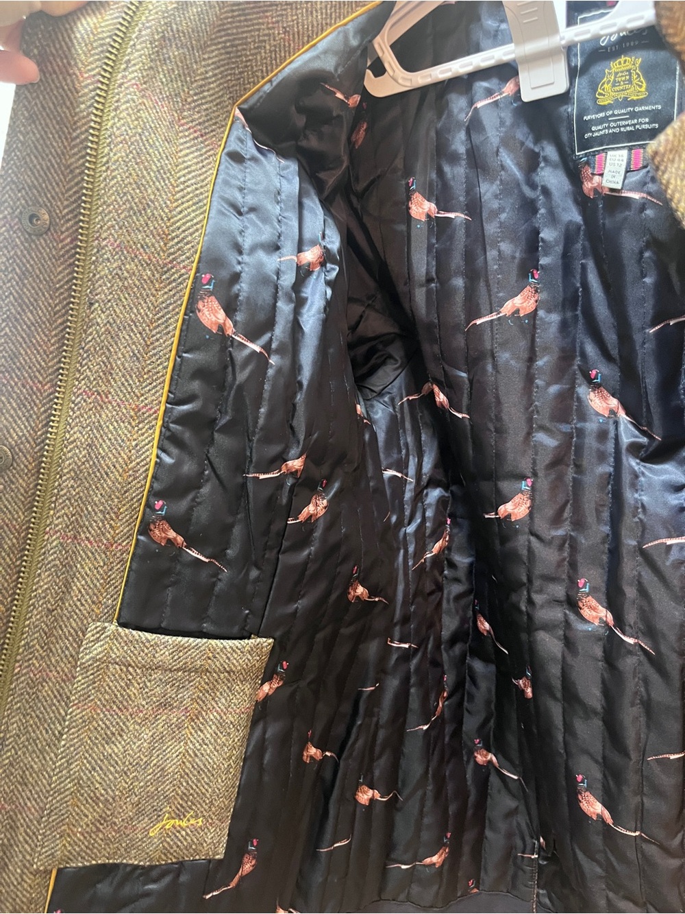 Joules Brown Herringbone Field Jacket | NWOT - Picture 4 of 8